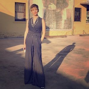 New York & Co. Stripe Romper/Jumpsuit